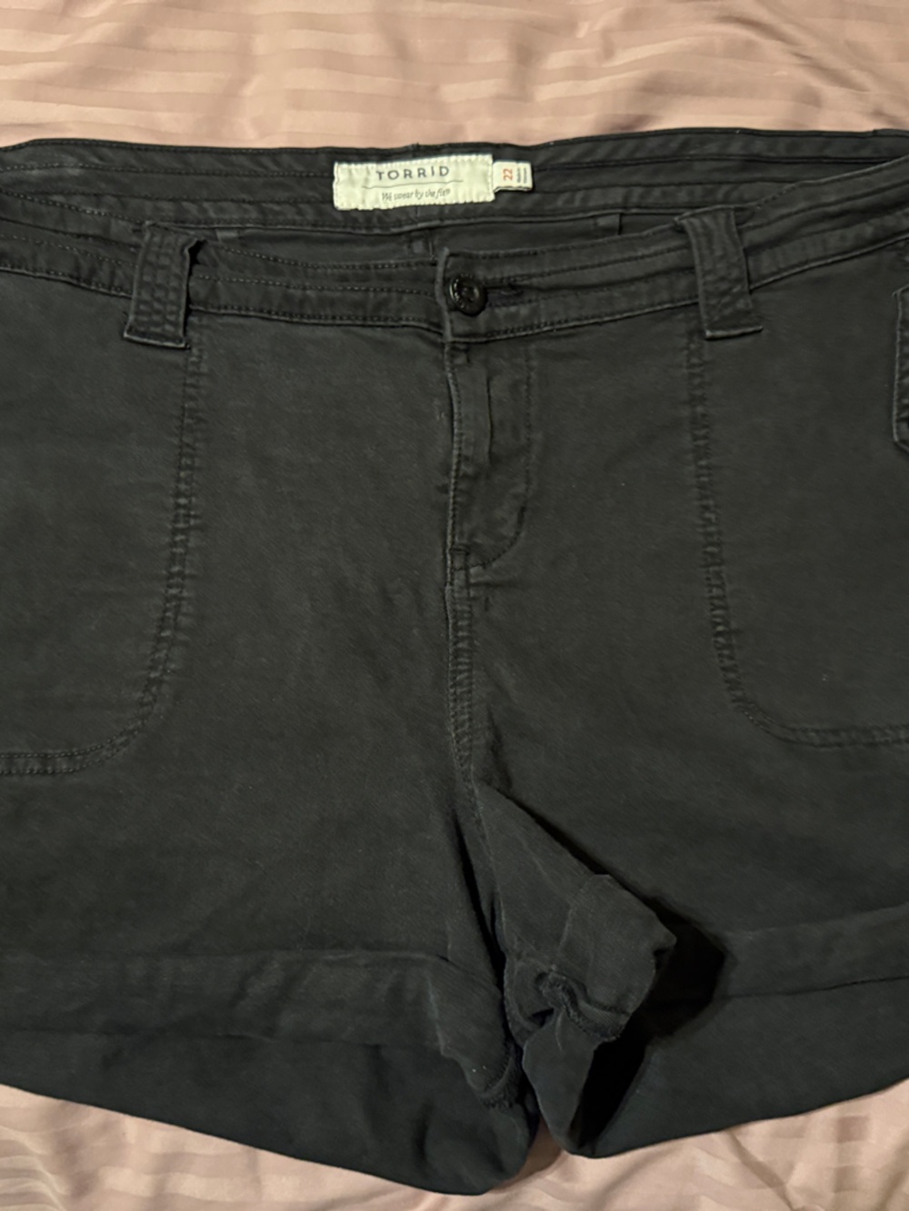 torrid Black High-Rise Cargo Shorts